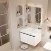 Gabinete de baño de aluminio de panal engrosado con lavabo de cerámica integrado y unidad de tocador