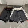 Otoño 2026 Nuevo Pantalón Corto Capris de Punto Recto Casual de Pierna Ancha con Rayas, Cintura Elástica con Cordón, Shorts de Temperamento Holgados
