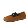 Zapatos Planos de Ballet de Verano 2026 Estilo Nuevo con Tira Cruzada y Suela Suave para Falda, Zapatos Mary Jane Retro Franceses con Punta Dividida Falsa para Mujer