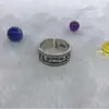 Anillo de Seis Palabras Mantra Toffee Plateado para Hombre, Plata Tailandesa, Estilo Ins, Diseño Original Retro Personalizado, Anillo Abierto Simple de Nicho