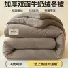Colcha de terciopelo de leche para invierno, reversible, 5 kg, colcha de invierno de franela, acolchado grueso, cálido, núcleo de colcha de invierno, protector de colchón transfronterizo