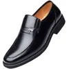 Zapatos de cuero marca Dragonfly para hombre con forro de felpa añadido, cuero genuino, zapatos invisibles para aumentar la altura, zapatos formales de negocios para padres de mediana edad y mayores, zapatos de algodón