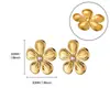 Brincos Metálicos Exagerados Retrô Transfronteiriços, Geométricos Elegantes, Brincos de Flor de Pérola Vazados, Brincos de Estilo Casual para Feriados