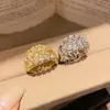 Anillo Abierto Bañado en Oro Real de 18K, Diseño Hueco, Simple y Elegante, Pulsera Versátil, Lujo Ligero, Sensación de Alta Gama, Joyería para Mujer