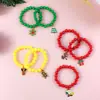 Comercio Exterior Europeo y Americano Set de Pulseras Navideñas Letras de Perlas Papá Noel Copo de Nieve Reno Pulsera Elástica Regalo
