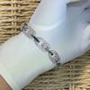 Pulseira Zircônia Super Brilhante com Pedras Geométricas Completas Cruzamento Fronteiriço Oriente Médio Dubai Luxo Indústria Pesada Joia de Mão Exquisita Meijia Pulseira Personalizada