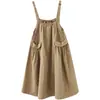 Vestido de tirantes estilo coreano nuevo para el verano de 2026, vestido artístico versátil holgado talla grande para mujer, de longitud media para mujeres talla grande