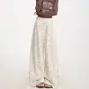 Pantalones de pierna ancha con estampado integral de estrellas y lunares estilo americano para mujer, holgados, adelgazantes, versátiles, sensación perezosa y relajada, Pantalones casuales tipo cimitarra de baile