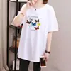 Camiseta de Manga Curta 2026 Verão Nova Solta Tamanho Plus Size Roupas Femininas Cobrindo a Barriga Escondendo Gordura Comprimento Médio Top Casual