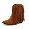 Talla grande Tacón Grueso 48 Nuevo Británico 40 Comercio Exterior Botas con Borlas Botas Delgadas Botas Cortas Botas de Tacón Alto Otoño e Invierno Mujeres Adultas