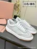 Zapatos Miu para Mujer Piel Genuina Suela Gruesa Zapatos de Tabla Vintage Primavera 2025 Casual Zapatos Blancos Viejos Zapatos de Entrenamiento Alemanes Zapatos Ligeramente Sucios