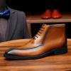 Botines Chelsea para hombre estilo británico de cuero puntiagudos de corte bajo botines para hombre botas de cuero para hombre estilo coreano para combinar con todo botas Martin de caña alta para hombre moda masculina