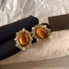 Pendientes Colgantes de Gota de Agua con Cuentas de Cristal Ojo de Tigre Perla Aguja de Plata Pendientes Retro Pendientes Pendientes de Diseño de Nicho