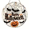 Temu Nova Placa de Porta de Madeira Decoração de Casa Placa de Porta de Madeira de Halloween Placa Redonda Decoração Criativa