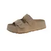 Sandalias de Mocasín Marrones de Suela Gruesa, Modernas y Elegantes para Mujer, Nuevas para Verano 2025, Versátiles para el Trabajo, que Aumentan la Altura