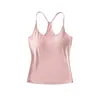 Top de tirantes de verano para mujer con cuello en U y almohadillas en el pecho, estilo europeo y americano, entallado a la cintura, top de tirantes de moda para llevar sobre otra ropa