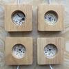 Base Luminosa de Madera Maciza LED Cuadrada y Redonda Totalmente Respetuosa con el Medio Ambiente Luz Nocturna DIY Roble Iluminación Acrílica 3D Soporte para Lámpara