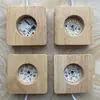 Luz de Noche Redonda de Madera Maciza Ecológica con Base Luminosa 10cm Regalo Creativo DIY Manualidades Iluminación USB