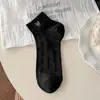 Calcetines Cortos para Mujer, Estilo Verano Delgado, Algodón Puro, Malla Hueca, Anti-Olor, Bordado Lindo, Sin Costuras, Calcetines de Algodón Antideslizantes para Verano