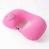 Almohada Inflable de PVC Flocado en Forma de U Tipo Presión Portátil para Viaje Almohada para el Cuello de Avión Almohada para el Cuello de Exterior Ligera Venta al por Mayor