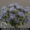 Flores de Rosa Crema de 3 Cabezas Decoración de Fondo de Boda Flores de Bordillo Materiales para Arreglos Florales Boda Estilo Europeo Flores de Seda Flores Artificiales