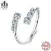 Anel Aberto Evelle Shine Moissanite Prata de Lei s925 Joker Shine Joias Femininas Atacado Anel Ajustável