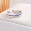 Anillo Abierto Popular de Encaje de Doble Capa, Sencillo y Elegante, de Alta Gama, Brillante, Exquisito, Joyería de Anillo Ajustable de Nicho