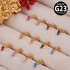 Moda Pin Transfronterizo G23 Aleación de Titanio Uña Labial con Zircón Fondo Plano Uña Arete para la Oreja Uña para el Hueso de la Oreja Tres Uñas Pin Doradas