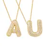 Collar con Colgante de Letra Inglesa Super Fire Bubble Transfronterizo Chapado en Cobre de 18k Zirconia Cadena para Clavícula Hip Hop Letra Globo