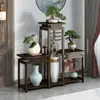 Estante para Flores Balcón de Pie Estilo Chino Nuevo Estante para Flores Decoración de Interiores Sala de Estar Múltiples Niveles Repisa de Ventana Estante para Macetas de Suculentas