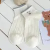 Calcetines Blancos Lindos para Mujer, Verano Delgados de Algodón Bajos de Corte Deportivo de Malla Transpirables Absorbentes de Sudor Dibujos Animados Estilo Estudiante Japonés