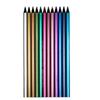 Lápis de cor de madeira preta de 12 cores, grafite de cor de metal, 50 cores, terno para crianças, faça você mesmo, conta de mão, pintura de grafite criativa