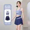 Fornecimento Direto Transfronteiriço Combinação de Cores Primavera Feminino Corrida Fitness Transparente Secagem Rápida Bolso Lateral Anti-Exposição Falso Duas Peças Yoga Shorts Esportivos
