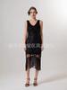 Vestido de fiesta de banquete con borlas y cuentas para reuniones de baile retro europeo y americano de 1920, chaleco de talla grande, vestido de malla con lentejuelas