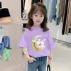Camiseta de Manga Corta para Niñas, Corte Holgado, Algodón Puro, Nueva Colección Verano 2026, Camiseta Básica Versátil Casual, Top de Moda