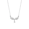 Collar de Plata de Ley S925 con Colgante de Espiga de Trigo y Gota de Agua, Lleno de Diamantes de Zirconia, Regalo para el Cumpleaños de la Novia, Servicio de Entrega de Regalos de Cumpleaños
