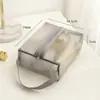 Bolsa de cosméticos portátil de malla para mujer, bolsa de viaje transparente para lavado, productos para el cuidado de la piel, lápiz labial, sombra de ojos, brocha, bolsa de almacenamiento de gran capacidad