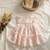 Vestidos de Menina, Saias Florais Pequenas Novas de Estilo Coreano de Alta Qualidade, Vestidos de Verão Modernos para Meninas, Vestidos Doces de Princesa para Menininhas