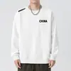 Sudadera para hombre, nuevo modelo primavera y otoño 2025, cuello redondo, corte holgado, top de otoño sin capucha, chaqueta de manga larga para adolescentes