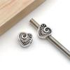 Cuentas antiguas de aleación de plata con agujero grande, pulsera con cuentas, colgante de calavera, búho, tai chi, cuentas sueltas, cuentas DIY, accesorios de joyería