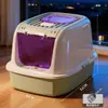 Caja de Arena para Gatos Extra Grande con Tapa abatible, Anti-Salida, Completamente cerrada, Inodoro para Gatos Desodorante, Base Anti-Salpicaduras, Caja de Arena para Gatos