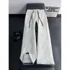 Pantalones casuales deportivos de cuadros patchwork estilo americano, secado rápido, delgados de verano, corte limpio, pierna recta holgada