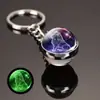 Directo del fabricante: Exquisitas llaveros del zodiaco de cristal luminoso - Géminis bola redonda de cristal, llavero de Leo