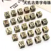 Acessórios para Joias DIY Materiais Pulseira Tornozeleira Colar Moda Feito à Mão Estilo Retrô Bronze Antigo Contas com Furo Grande Letras