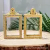 Caja Thangka Impermeable Cuadrada de Cobre Puro Xizang al por Mayor Colgante Vacío Chapado en Oro Caja Gawu de Cristal con Diamantes