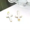Aço Inoxidável Colorido Cruz de Esmalte Dupla Face Pingente Gotejamento de Óleo Acessórios para Joias de Pulseira DIY 10X6mm