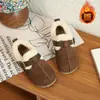 Zapatos de algodón para niñas, estilo Birkenstock, con forro de lana de cordero, para niños mayores, forrados de felpa para abrigar, de suela suave, zapatos infantiles modernos y geniales para invierno