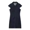Comércio Exterior Transfronteiriço Roupas Femininas Verão 2026 Novo Estilo Europeu e Americano Moda Gola Lapela Manga Curta Vestido Jeans 6929286