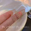 Pendientes Geométricos de Perla y Circonita Coreanos para Mujer, Estilo Trendy de Influencer, Accesorios Versátiles de Moda Minimalista para Orejas