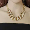 Amazon Hot Jewelry Personalidade Criativa Retro Colar Geométrico Europeu e Americano Tendência Hip Hop CCB Colar de Diamante